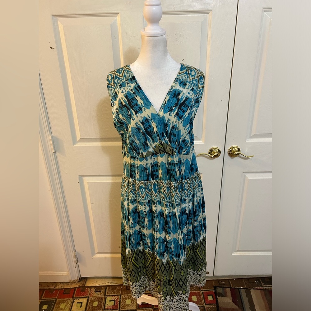 Vintage Blue Planet dress, 2X